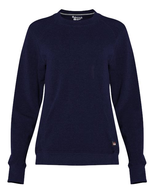 Badger Women's FitFlex French Terry Crewneck Sweatshirt - Navy