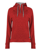 Badger Women's FitFlex French Terry Quarter-Zip Hooded Pullover - Red
