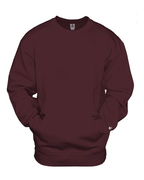Badger Unisex Pocket Crewneck Sweatshirt - Maroon