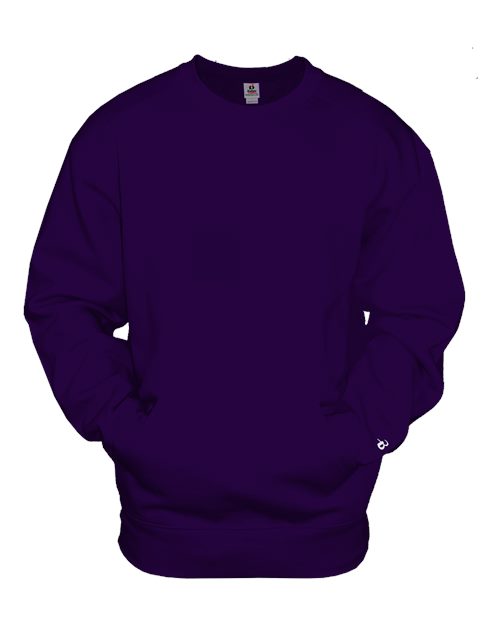 Badger Unisex Pocket Crewneck Sweatshirt - Purple