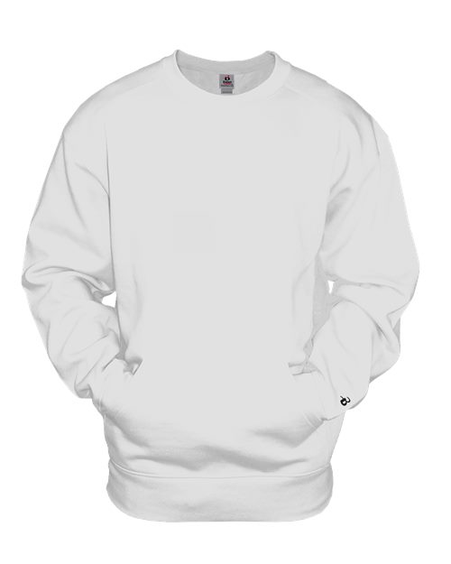 Badger Unisex Pocket Crewneck Sweatshirt - White