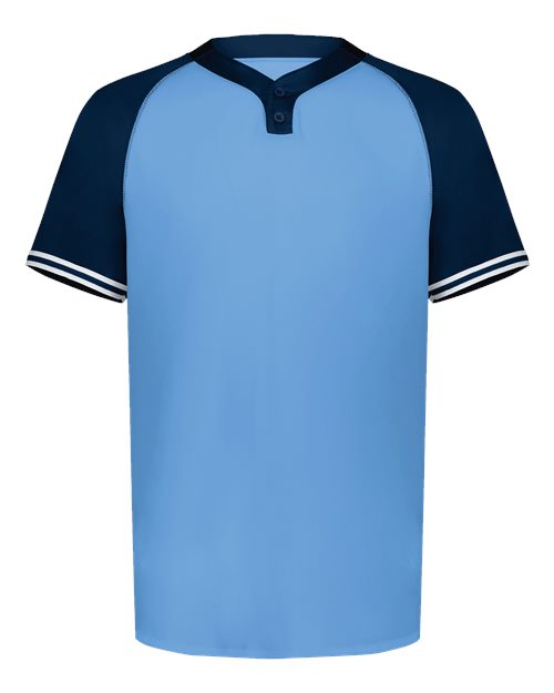 Augusta Sportswear Men's Cutter Henley Jersey (Part 1 of 2) - Columbia Blue/ Navy