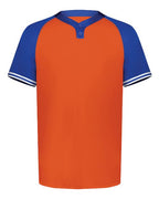 Augusta Sportswear Men's Cutter Henley Jersey (Part 1 of 2) - Orange/ Royal