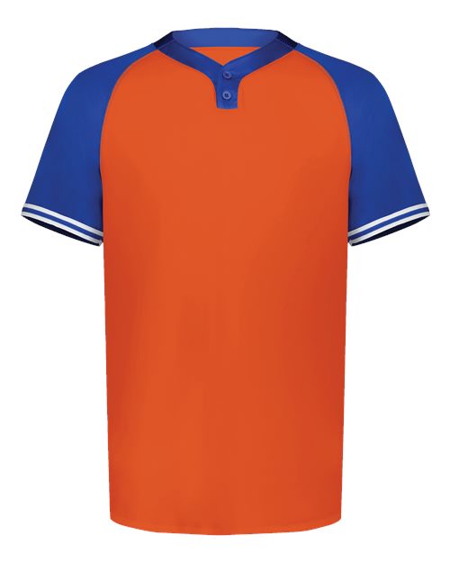 Augusta Sportswear Men's Cutter Henley Jersey (Part 1 of 2) - Orange/ Royal