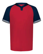 Augusta Sportswear Men's Cutter Henley Jersey (Part 1 of 2) - Scarlet/ Navy