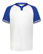Augusta Sportswear Men's Cutter Henley Jersey (Part 2 of 2) - White/ Royal