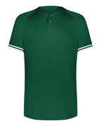Augusta Sportswear Youth Cutter Henley Jersey - Dark Green/ White