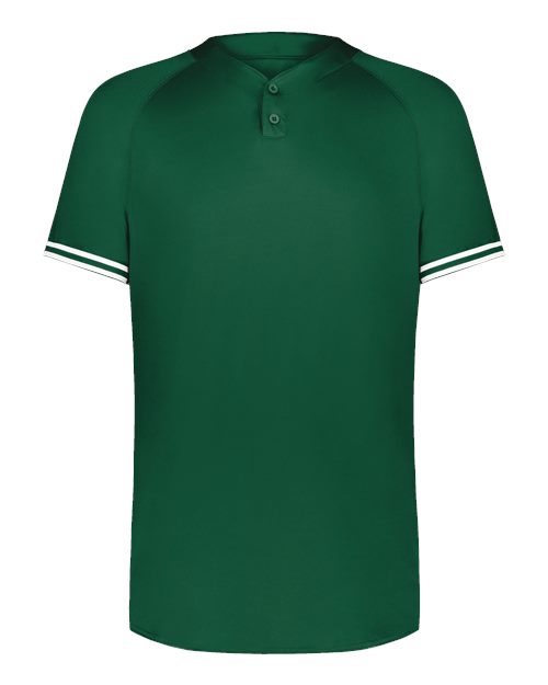 Augusta Sportswear Youth Cutter Henley Jersey - Dark Green/ White