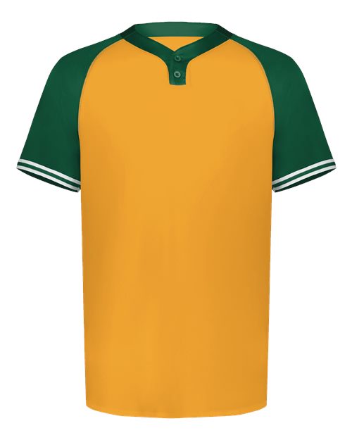 Augusta Sportswear Youth Cutter Henley Jersey - Gold/ Dark Green