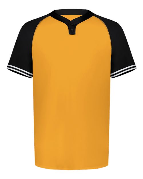 Augusta Sportswear Youth Cutter Henley Jersey - Gold/ Black