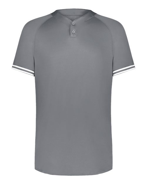 Augusta Sportswear Youth Cutter Henley Jersey - Graphite/ White