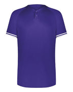 Augusta Sportswear Youth Cutter Henley Jersey - Purple/ White
