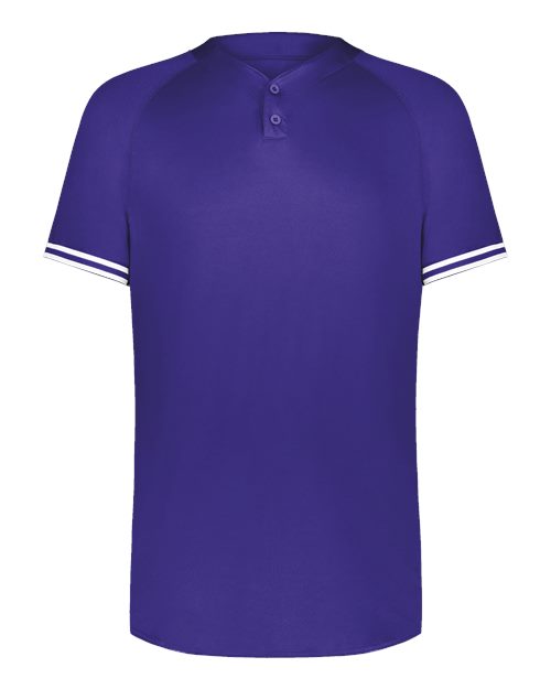 Augusta Sportswear Youth Cutter Henley Jersey - Purple/ White