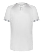 Augusta Sportswear Youth Cutter Henley Jersey - White/ Silver