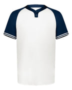 Augusta Sportswear Youth Cutter Henley Jersey - White/ Navy