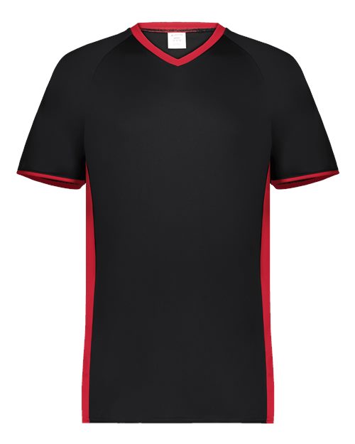 Augusta Sportswear Men's Cutter V-Neck Jersey (Part 1 of 2) - Black/ Scarlet