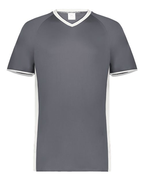 Augusta Sportswear Men's Cutter V-Neck Jersey (Part 1 of 2) - Graphite/ White