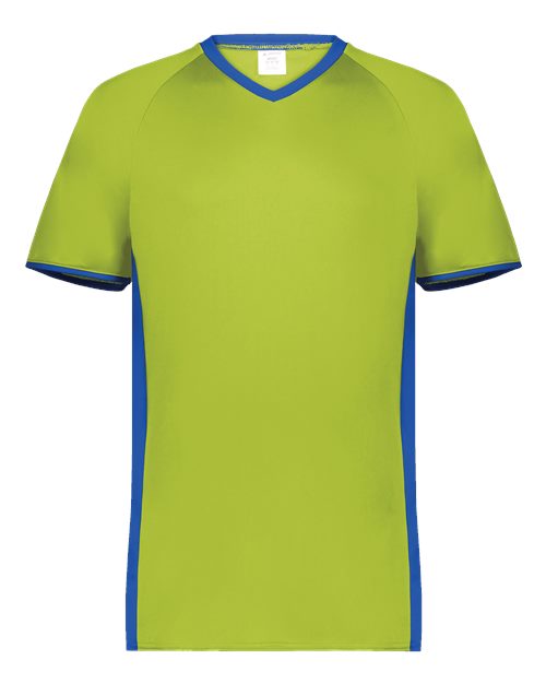 Augusta Sportswear Men's Cutter V-Neck Jersey (Part 1 of 2) - Lime/ Royal
