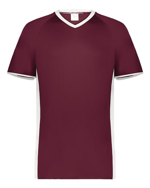 Augusta Sportswear Men's Cutter V-Neck Jersey (Part 1 of 2) - Maroon/ White