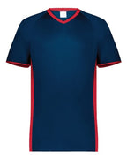 Augusta Sportswear Men's Cutter V-Neck Jersey (Part 1 of 2) - Navy/ Scarlet