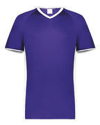 Augusta Sportswear Men's Cutter V-Neck Jersey (Part 1 of 2) - Purple/ White