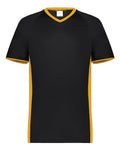 Augusta Sportswear Youth Cutter V-Neck Jersey - Black/ Gold