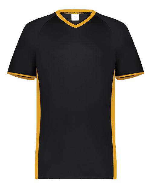 Augusta Sportswear Youth Cutter V-Neck Jersey - Black/ Gold