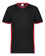 Augusta Sportswear Youth Cutter V-Neck Jersey - Black/ Scarlet