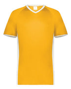 Augusta Sportswear Youth Cutter V-Neck Jersey - Gold/ White