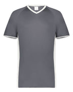 Augusta Sportswear Youth Cutter V-Neck Jersey - Graphite/ White