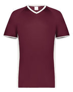 Augusta Sportswear Youth Cutter V-Neck Jersey - Maroon/ White