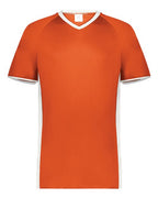 Augusta Sportswear Youth Cutter V-Neck Jersey - Orange/ White