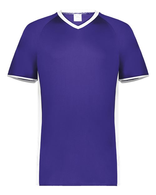Augusta Sportswear Youth Cutter V-Neck Jersey - Purple/ White