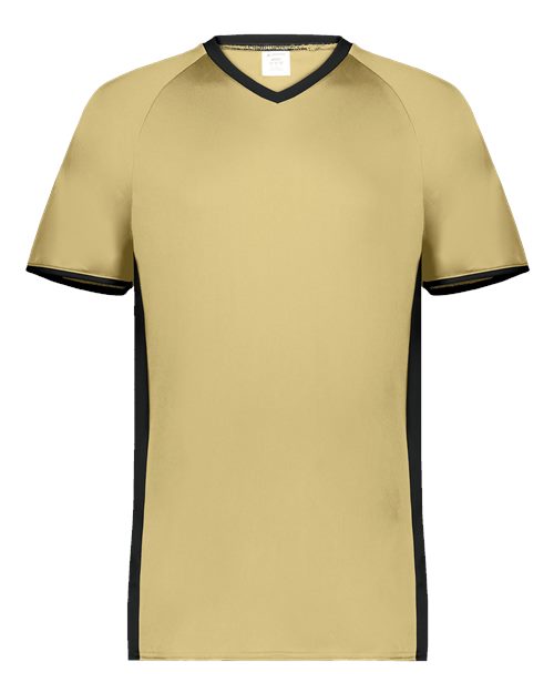 Augusta Sportswear Youth Cutter V-Neck Jersey - Vegas Gold/ Black