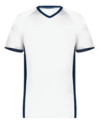 Augusta Sportswear Youth Cutter V-Neck Jersey - White/ Navy