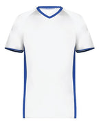 Augusta Sportswear Youth Cutter V-Neck Jersey - White/ Royal