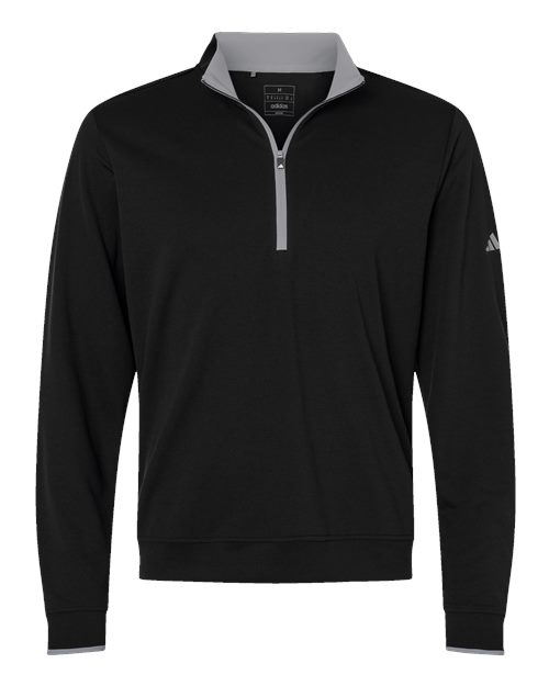 Adidas Men's Performance Lightweight Quarter-Zip Pullover - Black/ Grey Three