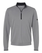 Adidas Men's Performance Lightweight Quarter-Zip Pullover - Grey Three/ Black