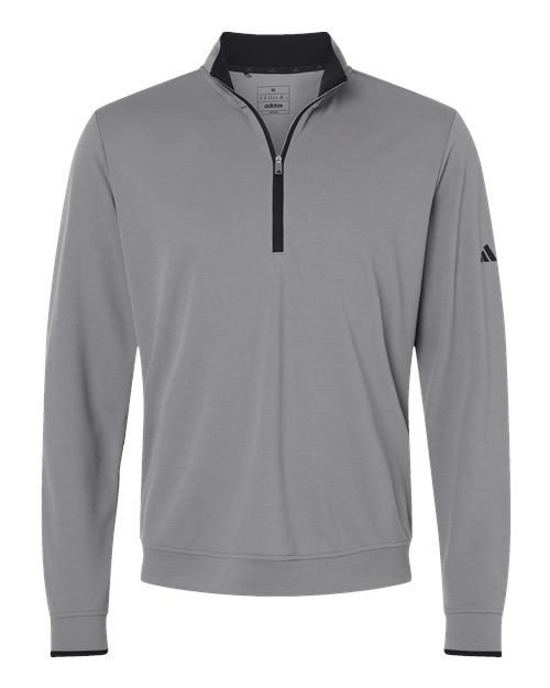 Adidas Men's Performance Lightweight Quarter-Zip Pullover - Grey Three/ Black