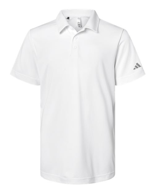 Adidas Youth Performance Polo - White