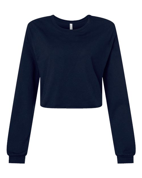BELLA + CANVAS Women's FWD Fashion Crop Long Sleeve Tee - Navy