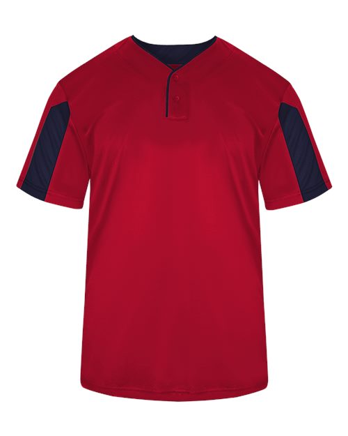 Alleson Athletic Men's Striker Placket (Part 1 of 2) - Red/ Navy