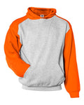 Badger Youth Sport Athletic Fleece Hooded Sweatshirt - Oxford/ Burnt Orange