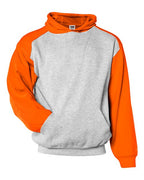 Badger Youth Sport Athletic Fleece Hooded Sweatshirt - Oxford/ Burnt Orange