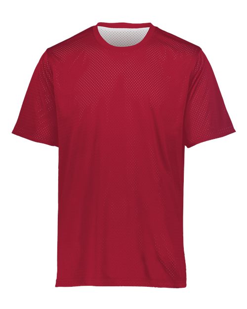 Augusta Sportswear Youth Mesh Reversible Jersey - Scarlet/ White
