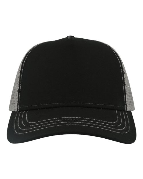 Atlantis Headwear Sustainable Canvas Cap - Black/ Grey