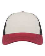 Atlantis Headwear Sustainable Canvas Cap - White/ Burgundy/ Black