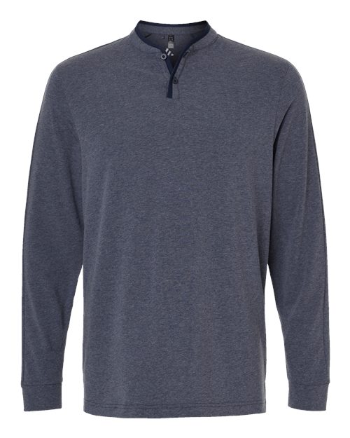 Adidas Men's Henley Long Sleeve T-Shirt - Collegiate Navy Melange