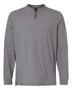 Adidas Men's Henley Long Sleeve T-Shirt - Grey Five Melange