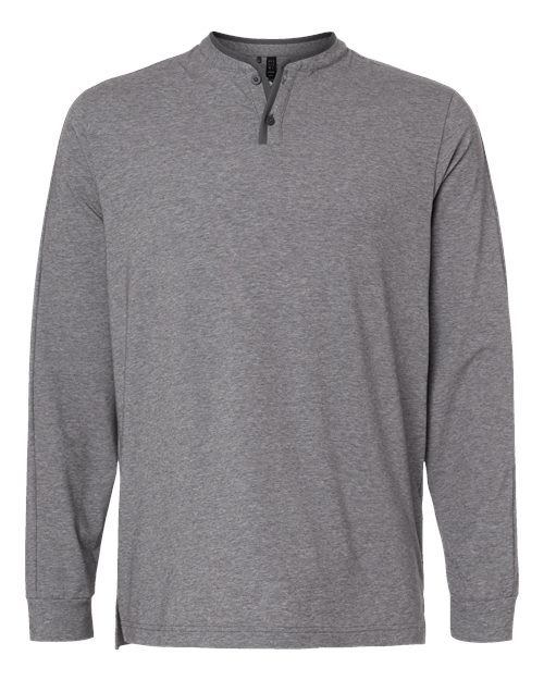 Adidas Men's Henley Long Sleeve T-Shirt - Grey Five Melange